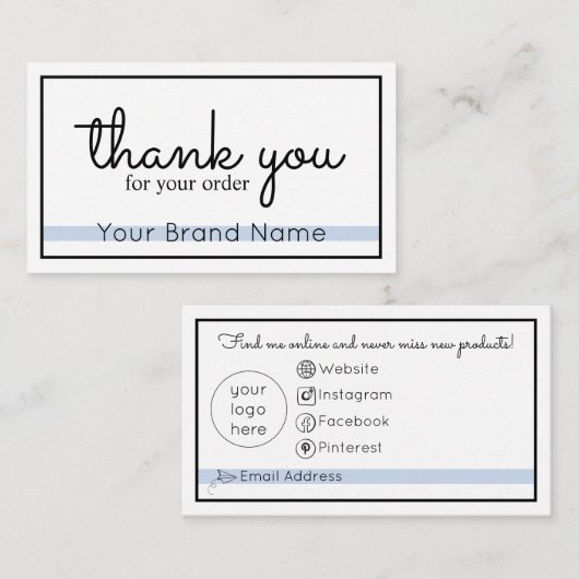 Order Enclosureカードをありがとう エンクロージャーカード (正面/裏面)