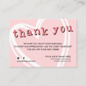 ORDER INSERTモダントレンディーユー感謝していピンク 名刺 (正面)