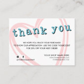 ORDER INSERTモダントレンディー感謝していyou Pink Blue 名刺 (正面)