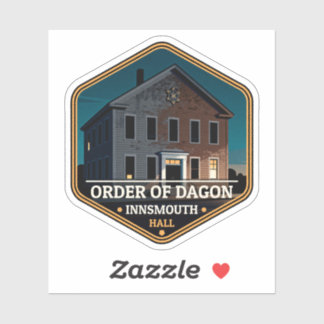 Order of Dagon Hall Innsmouth Vintage Travel Badge シール