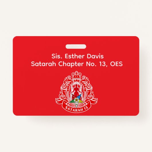 Order of Eastern Star (OES) Name Badge バッジ (正面)