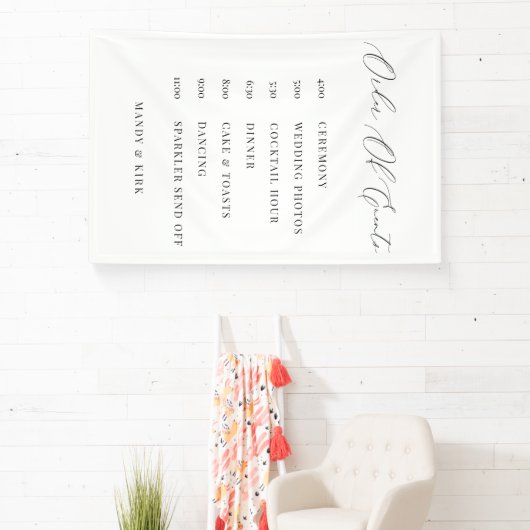 Order of Events Wedding Sign Minimalist Timeline  横断幕 (インサイチュ)
