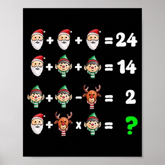Order Of Operations Quiz Christmas Math Teacher Xm ポスター (正面)