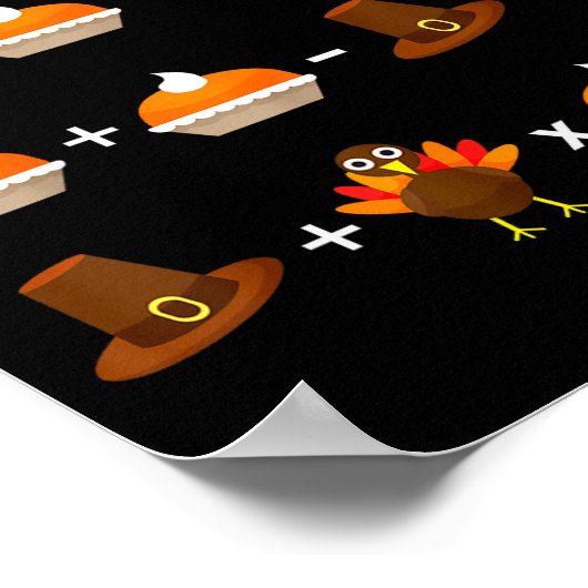 Order Of Operations Thanksgiving Quiz Funny Math T ポスター (角)