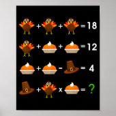 Order Of Operations Thanksgiving Quiz Funny Math T ポスター (正面)