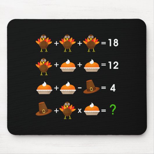 Order Of Operations Thanksgiving Quiz Funny Math T マウスパッド (正面)