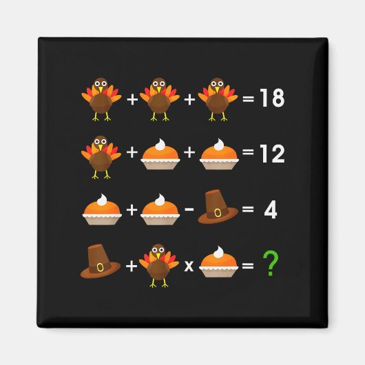 Order Of Operations Thanksgiving Quiz Funny Math T マグネット (正面)