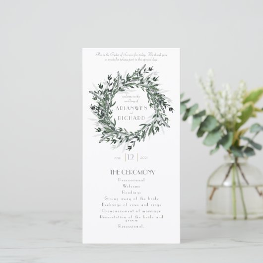 Order of service、Greenery #1、の結婚詳細 (スタンド正面)