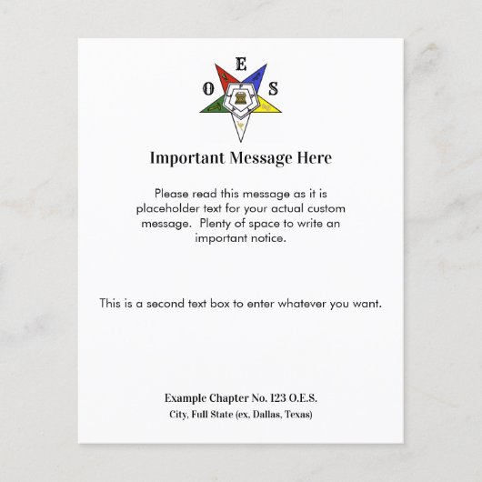 Order of the Eastern Star Emblem of the Order チラシ (正面)