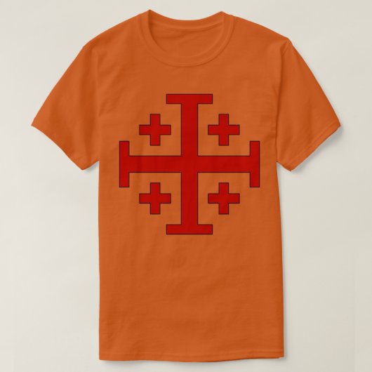 Order of the Holy Sepulchre Fivefold Cross Tシャツ (デザイン正面)