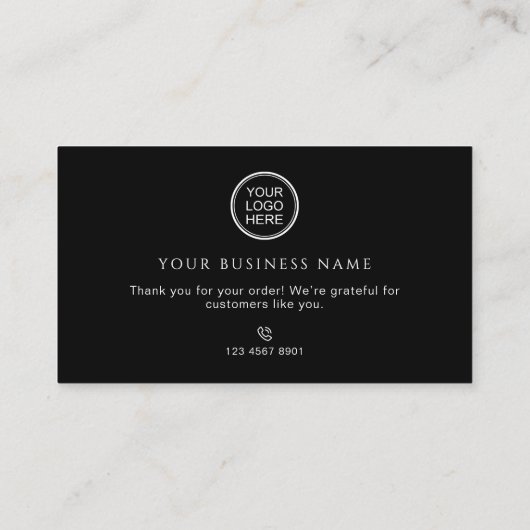 Order Packaging Thank You Inserts | Modern Sleek 名刺 (裏面)
