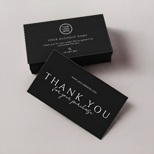 Order Packaging Thank You Inserts | Modern Sleek 名刺