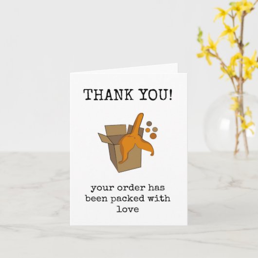 Order Packing Card, Thank You Customer カード (黄色い花)