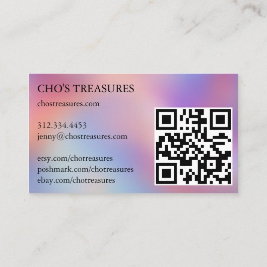 Order THANK YOU Pretty Minimalist Blur Rainbow 名刺 (裏面)