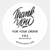 Order Thank You Web Address & Socials Business ラウンドシール (正面)