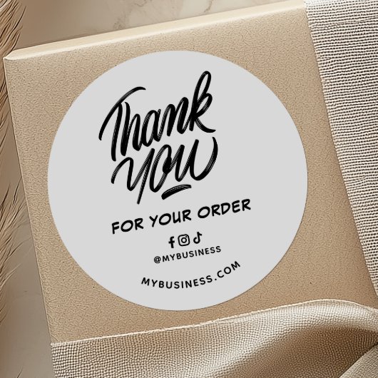 Order Thank You Web Address & Socials Business ラウンドシール