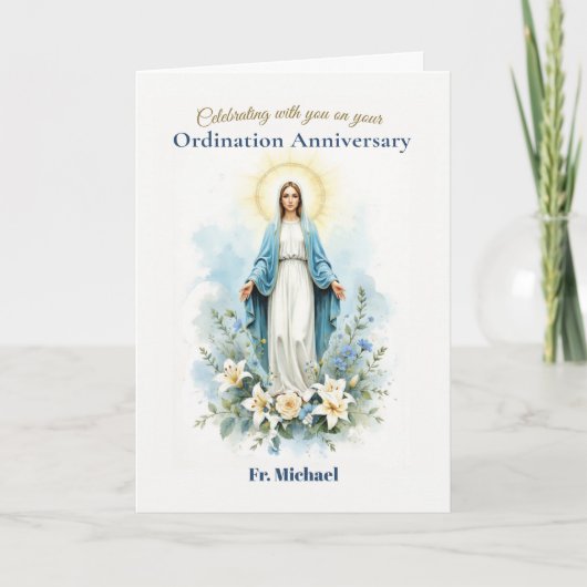 Ordination Anniversary Marian Blessings with Mary カード (正面)