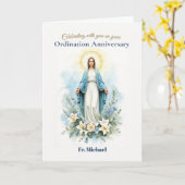 Ordination Anniversary Marian Blessings with Mary カード (黄色い花)