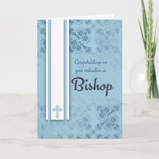 Ordination Blueお祝いの司教 カード (正面)