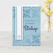 Ordination Blueお祝いの司教 カード (黄色い花)