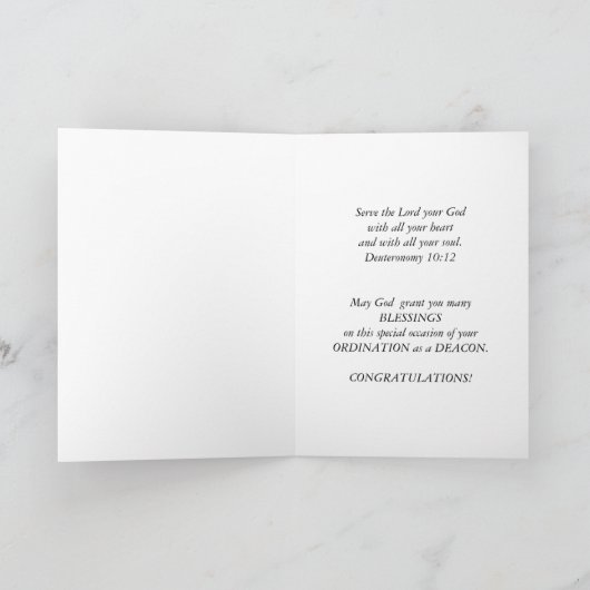 Ordination Congratation Diaconate, Deacon Hosts カード (内部)