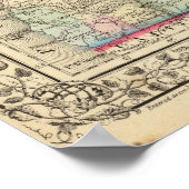 Ore, Wash, Idaho, Mont Map by Mitchell ポスター (角)