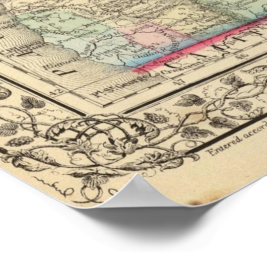 Ore, Wash, Idaho, Mont Map by Mitchell ポスター (角)