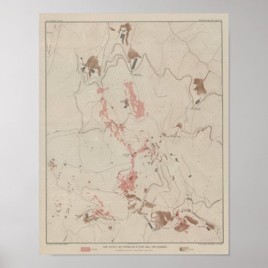 OreBodies and Topography of MineHill, New Almaden ポスター (正面)