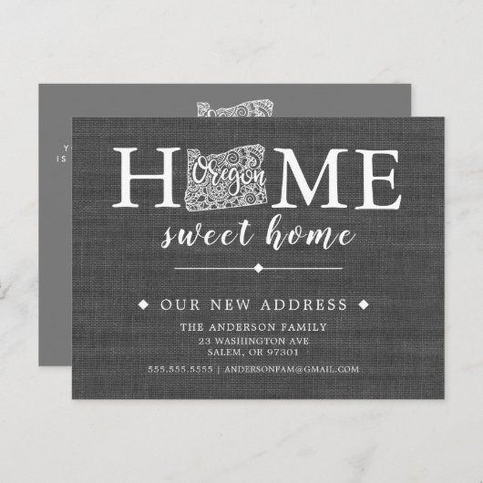 OREGON州移動アナウンスはがき 案内ポストカード (正面/裏面)