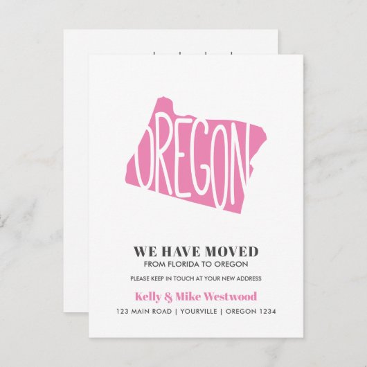 OREGON新しい住所を移動しました新しいホームポストカード ポストカード (正面/裏面)