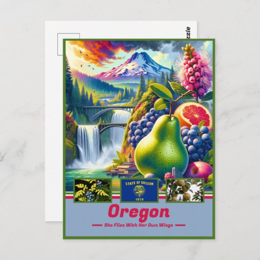 Oregon 威厳のある疑問に思: 自然とランドマーク ポストカード (正面/裏面)