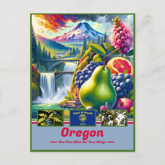 Oregon 威厳のある疑問に思: 自然とランドマーク ポストカード (正面)