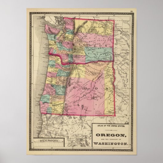 Oregon and Washington Territory ポスター (正面)