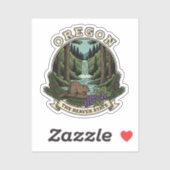 Oregon Beaver State Forest & Waterfall Emblem シール (シート)