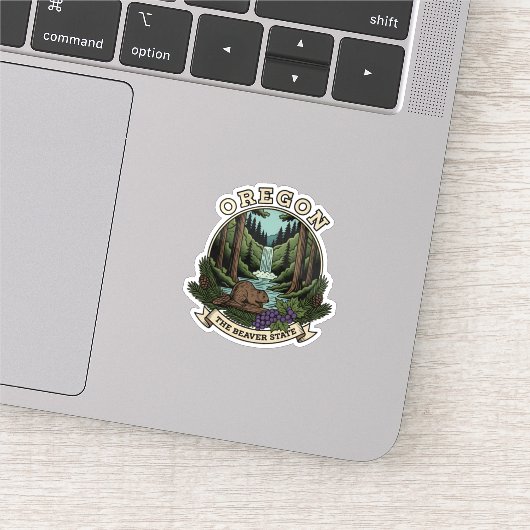 Oregon Beaver State Forest & Waterfall Emblem シール (詳細)