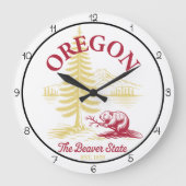 Oregon Beaver State Nature ラージ壁時計 (正面)