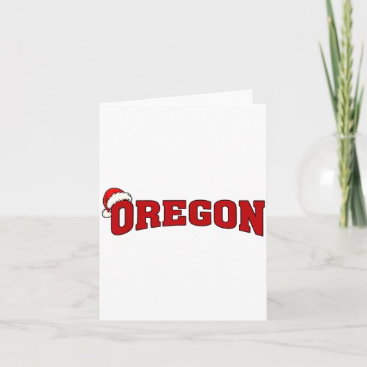 Oregon Christmas Santa Hat Retro Throwback Souveni カード (正面)