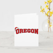 Oregon Christmas Santa Hat Retro Throwback Souveni カード (黄色い花)