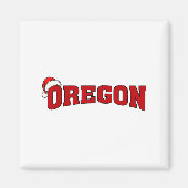 Oregon Christmas Santa Hat Retro Throwback Souveni マグネット (正面)