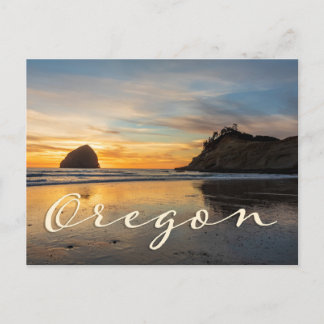 Oregon Coast Cape Kiwanda Sunset Souvenir ポストカード