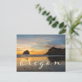 Oregon Coast Cape Kiwanda Sunset Souvenir ポストカード (スタンド正面)