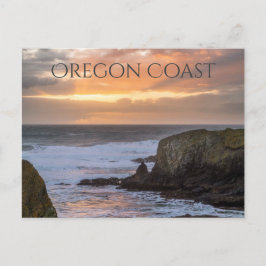 Oregon Coast Yaquinaサンセット海写真お土産 ポストカード