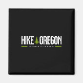 Oregon Columbia River Gorge Hike Tree Retro Graphi マグネット (正面)