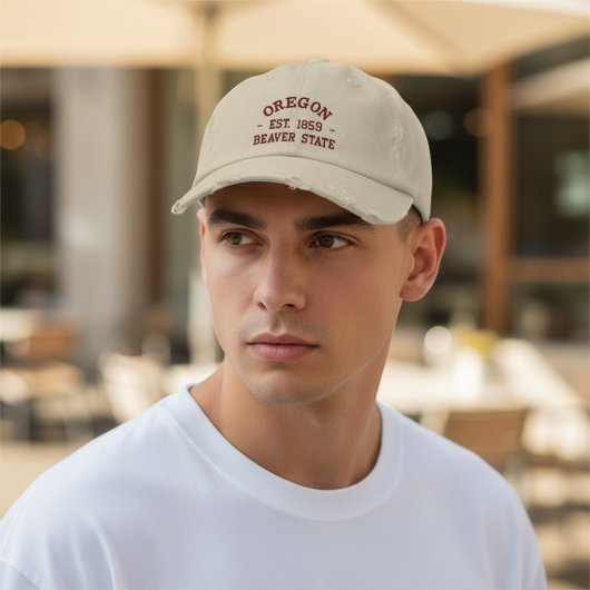 Oregon Est 1859 Beaver State Embroidered Cap 刺繍入りキャップ
