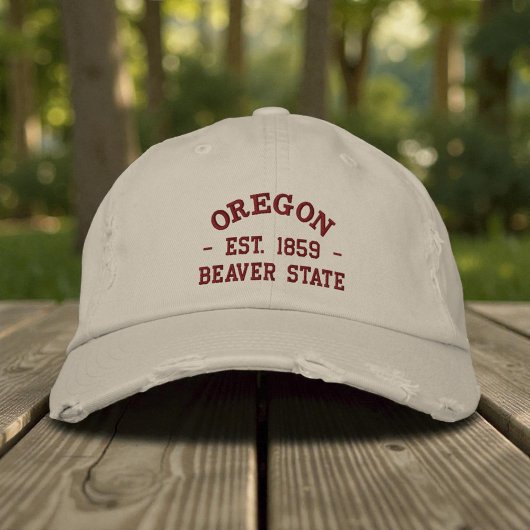 Oregon Est 1859 Beaver State Embroidered Cap 刺繍入りキャップ