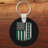 Oregon Flag Usa College Font Design For Men Women キーホルダー (正面)