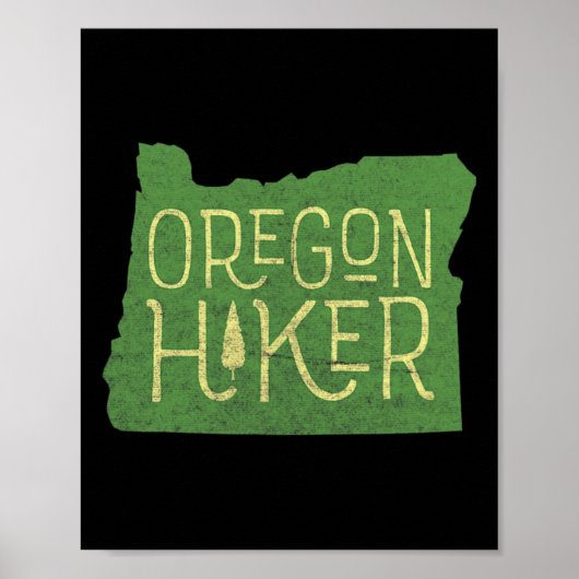 Oregon Hiker Outdoors Clic Retro Hiking Adventure  ポスター (正面)