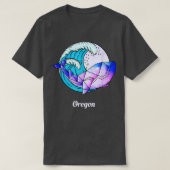 Oregon Japanese Paint Geometric Orca Killer Whale  Tシャツ (デザイン正面)