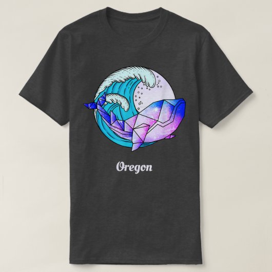 Oregon Japanese Paint Geometric Orca Killer Whale  Tシャツ (デザイン正面)