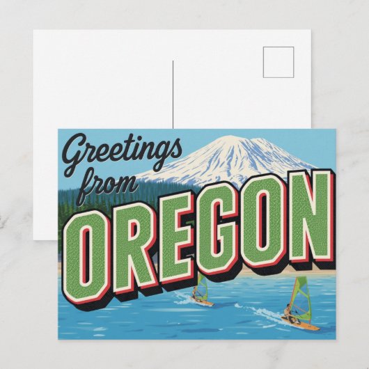 Oregon Mountain Windsurfing Greetings ポストカード (正面/裏面)